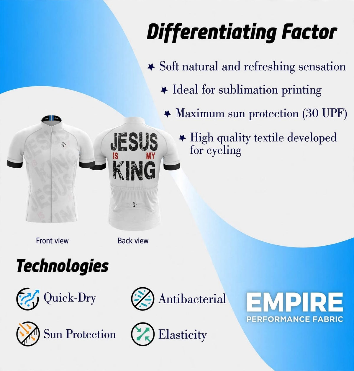 EMPIRE - Jesus Is My King Cycling Jersey (Pre-Order) - Limited 10 Units